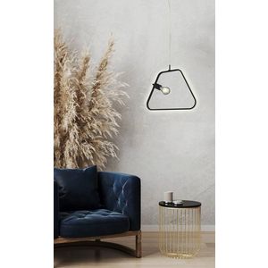 Černá LED závěsná lampa Ikaria na laně obraz