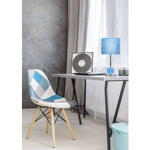 Stolní lampa chrom/modrá Cort obraz
