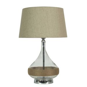 Stolní lampa béžová plátěná 40x62cm Eco obraz
