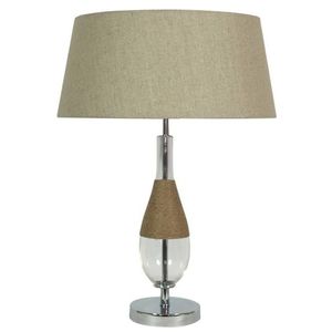 Stolní lampa béžová plátěná 41x61cm Eco obraz