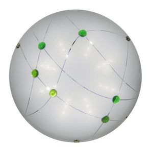 Stropní LED stropní lampa Duca bílé zelené krystaly obraz