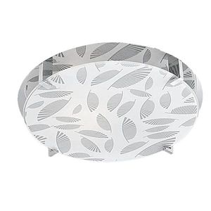 Stropní lampa chrom/bílá kulatá 30cm Fikus obraz