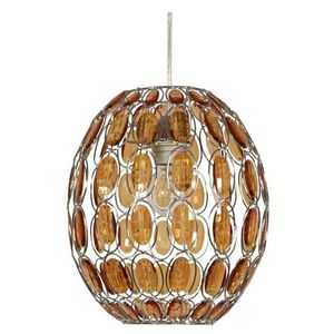Oranžová závěsná lampa s krystaly Selma obraz
