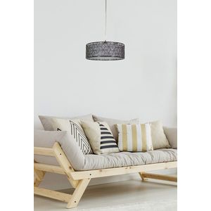 Závěsná lampa hnědá prolamovaná + plátno hnědé obraz