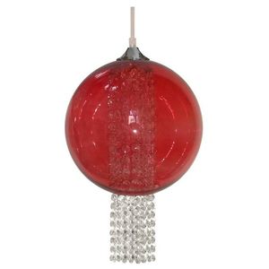 Závěsná lampa červená 1xE27 50cm ALLANI S KRYSTALY obraz