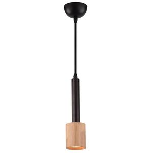 Závěsná stropní lampa 1X50W GU10 tmavě káva + dřevo TANTAL obraz