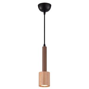 Závěsná lampa 1xGU10 žárovka kávová + dřevo TANTAL obraz