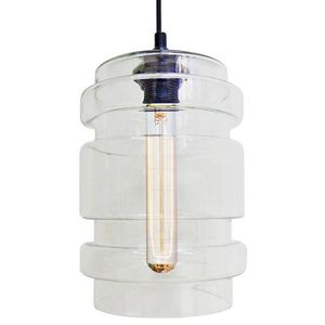 Bezbarvá skleněná závěsná lampa + žárovka E27 60W Decorado obraz