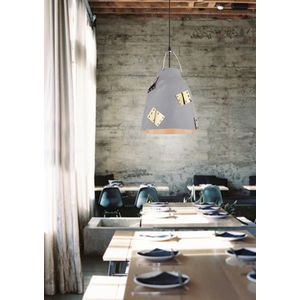 Závěsná stropní lampa 1X60W E27 šedá + zlatá PATCH obraz