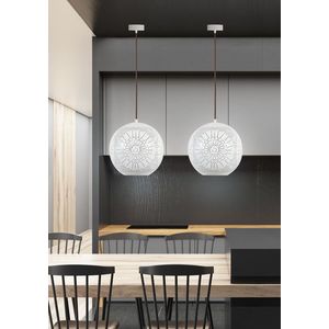 Závěsná stropní lampa 60W E27 prolamovaná bílá BENE obraz