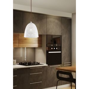 Závěsná stropní lampa 1X60W E27 prolamovaná bílá BENE obraz