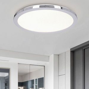 Stropní koupelnové svítidlo PIXEL minimalistické - stříbrný chrom 40 cm - kulaté LED stropní svítidlo se stmíváním 3000K 24W IP44 obraz