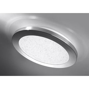 Stropní koupelnové svítidlo PIXEL minimalistické - stříbrný chrom 22, 5 cm - kulaté LED stropní svítidlo se stmíváním 3000K 12W IP441 obraz