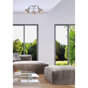 Spirálová stropní lampa 3X10W E14 LED chrom FORT obraz