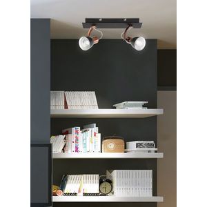 Nástěnná lampa s páskem 2X50W GU10 černá/měděná MARKUS obraz