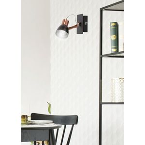 Nástěnná lampa 1X50W GU10 černá/měděná BEZ ŽÁROVKY Markus obraz