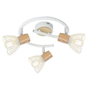 Spirálová stropní lampa 3X25W E14 bílé dřevo CHILE obraz