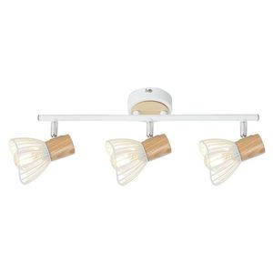 Nástěnná lampa Chile E14 bílá + dřevo obraz