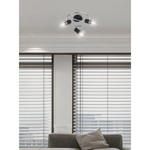 Spirálová stropní lampa 3X40W E14 černá/chrom OSLO obraz