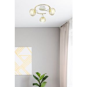 Spirálová stropní lampa 3X40W E14 bílá/zlatá OSLO obraz