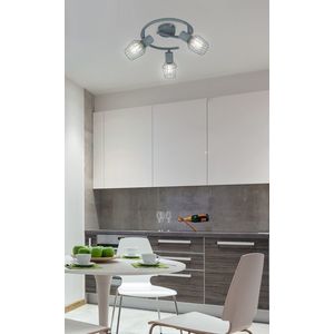 Spirálová stropní lampa 3X40W E14 šedá VIKING obraz