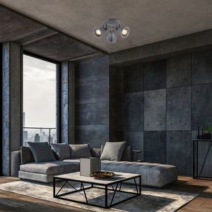 Šedá stropní lampa, nastavitelná, 3xE14, Crodo obraz
