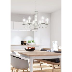 Krémová závěsná lampa 8xE14 Bellagio obraz