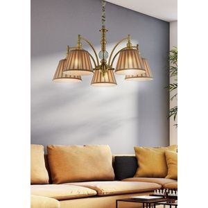 Závěsná lampa patinovaná nastavitelná řetězová 5x40W E14 Austin obraz