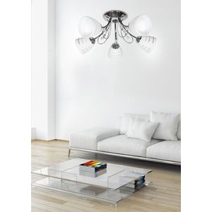Chromová stropní lampa s krystaly 5x40W Simpli obraz