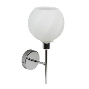 Nástěnná lampa Raul chromovaná s bílým skleněným stínidlem obraz