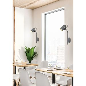 Nástěnná lampa 1xE14 šedá 40cm ŠEDÁ obraz