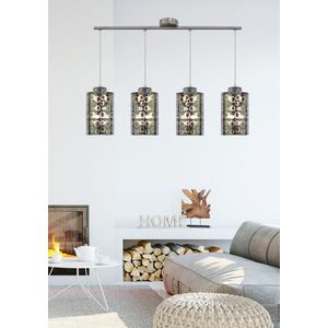 Závěsná lampa s chromovaným skleněným stínidlem 3D 4x40W Nocturno obraz