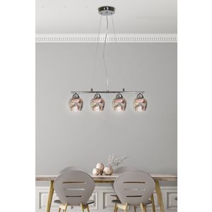Nastavitelná závěsná lampa s chromovým 3D skleněným stínidlem Sirius obraz