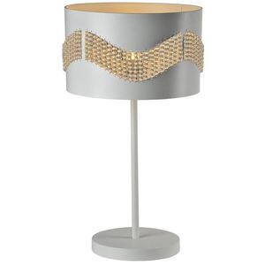 Bílá stolní lampa s korálky Antonio obraz