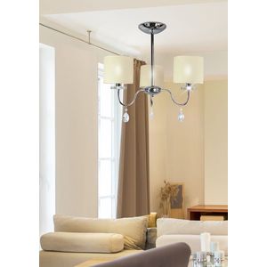 Chromová stropní lampa 3x40W lustr + krystaly Estera obraz