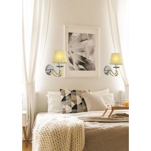Nástěnná lampa chrom/stínidlo se zlatým vláknem E14 40W Diva obraz
