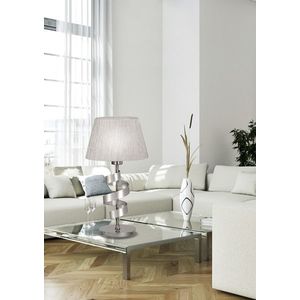 Stolní lampa chrom/stříbrná stuha Denis obraz