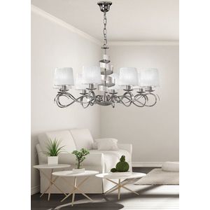 Závěsná lampa chrom 8xE14 lustr Denis obraz