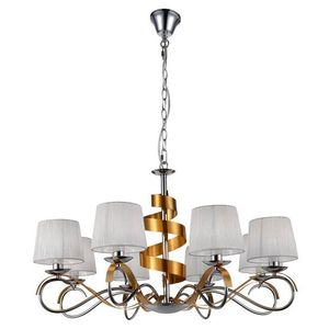 Závěsná lampa lustr chrom/zlatý 8x40W nastavitelná Denis obraz