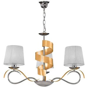 Závěsná lampa chrom/zlatý lustr 3x40W E14 Denis obraz