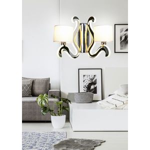 Dvojitá chromovaná nástěnná lampa E14 LED s osvětlovacím ramenem Ambrosia obraz