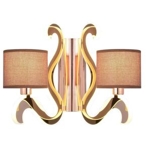 Měděná dvojitá nástěnná lampa E14 LED osvětlovací rameno Ambrosia obraz