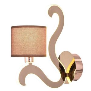 Měděné tkané stínidlo na nástěnnou lampu s LED ramenem Ambrosia obraz