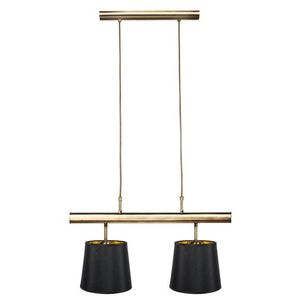 Závěsná lampa patinovaná dvojitá černá stínidla 2x60W Milonga Candellu obraz