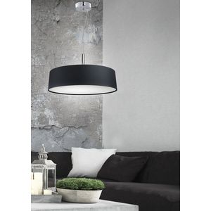 Kulatá závěsná lampa černá nastavitelná 3x60W Blum obraz