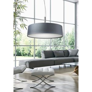 Stříbrnošedá závěsná lampa, tkané stínidlo, 3x60W, Blum obraz
