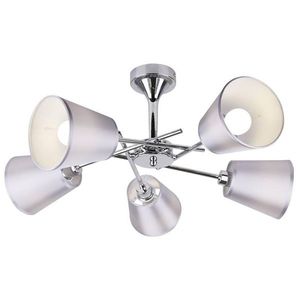 Chromová stropní lampa s látkovým stínidlem 5x40W Vox obraz