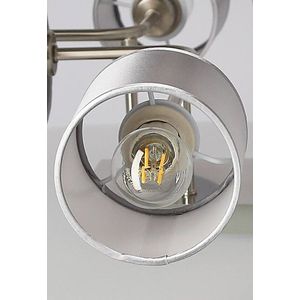 Stropní lampa saténový nikl tkané stínidlo 6x40W Sax obraz