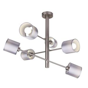 Závěsná stropní lampa v saténově niklové barvě, 6x40W, Sax obraz