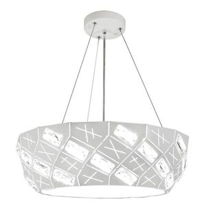 LED závěsná lampa bílá kulatá s krystaly 24W Glance obraz